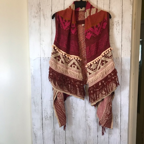 MOTH Anthropologie Durango Jacquard Boho Sweater Vest Size XS/S - Picture 5 of 16